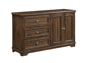 English Elm Franklin Walnut Four Piece Full Bedroom Suite with Headboard Dresser and Nightstand B2726P457620
