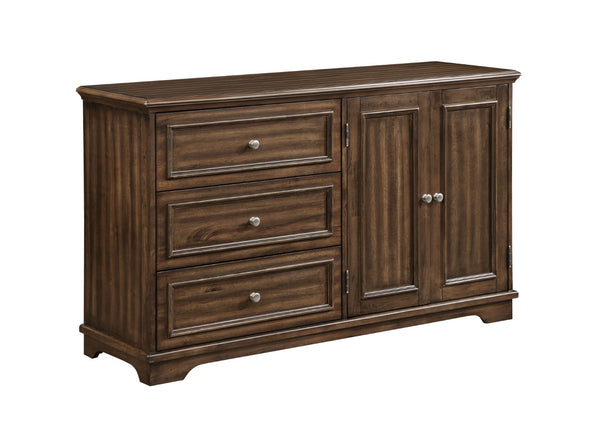 English Elm Franklin Walnut Four Piece Full Bedroom Suite with Headboard Dresser and Nightstand B2726P457620