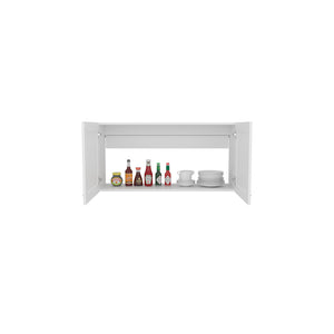 English Elm Utica Wall Cabinet with Mirrored Front and Clear Shelves for Modern Kitchen Organization and Durability White B092P309179