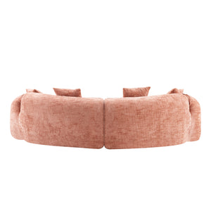 English Elm Pink Curved Compressed Sofa — Nordic Soft Foam & Spring Seating, Easy Setup, Stylish Centerpiece W3612S00010