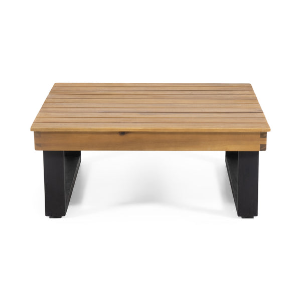 English Elm Christopher Knight Home® - SEBASTIAN Acacia Corner Chair & Coffee Table Set in Beige — Compact 33.5" Square, Stylish Durable Design 69414.00BGE