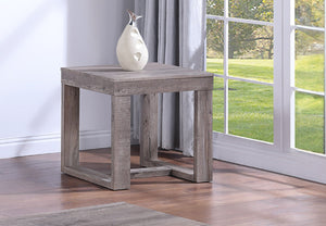 English Elm 1pc Rustic Modern Coffee Table 47.5" x 23.9" x 18" Centerpiece With Sturdy Wood Frame & Simple Assembly Brown,Gray,Tan 27 L x 27 W x 9 H B011P244347