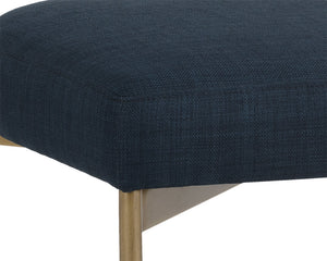 Sunpan Seneca Dining Chair Set of 2 - Modern Open Back Design with Stylish Steel Frame for Contemporary Homes Antique Brass / Arena Navy