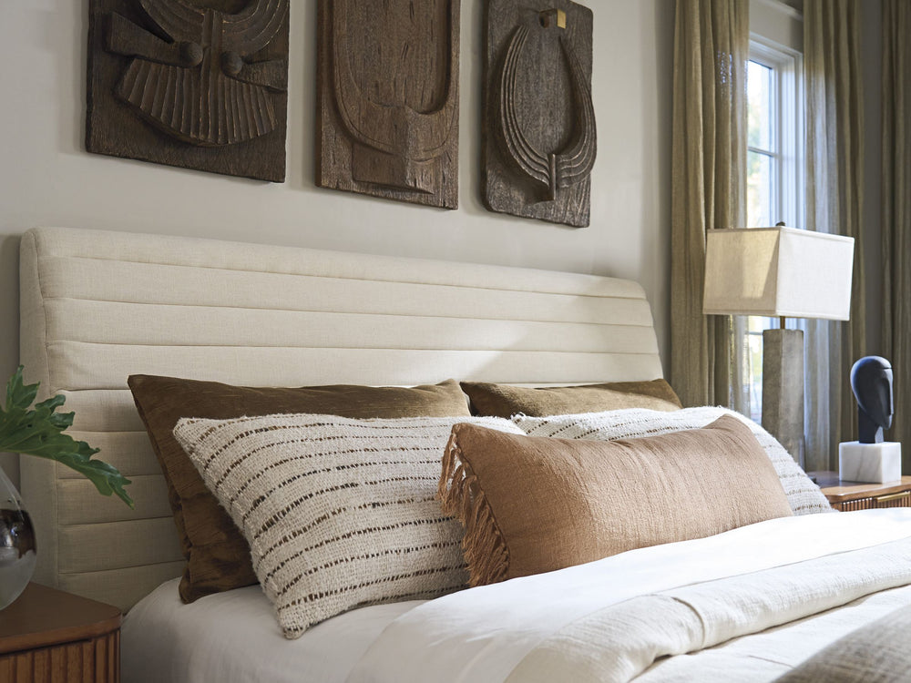 Lexington Coronado Linen Weave Upholstered King Headboard with Horizontal Channel Tufting 420-144HB
