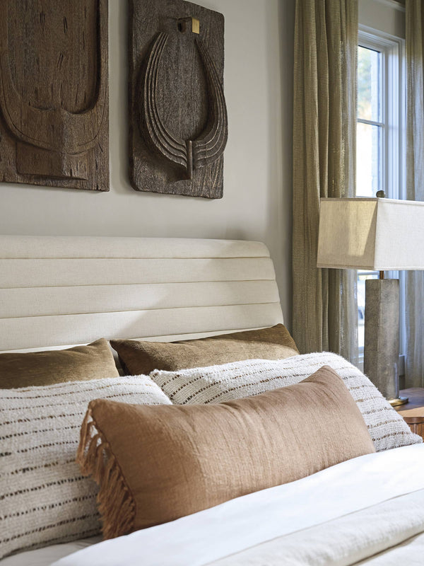 Lexington Coronado Linen Weave Upholstered King Headboard with Horizontal Channel Tufting 420-144HB