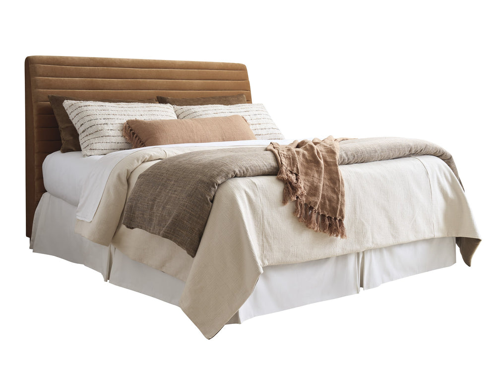 Lexington Coronado King Upholstered Headboard with Fluted Panels and Satin Gold Accent Trim 420-144UHB-60