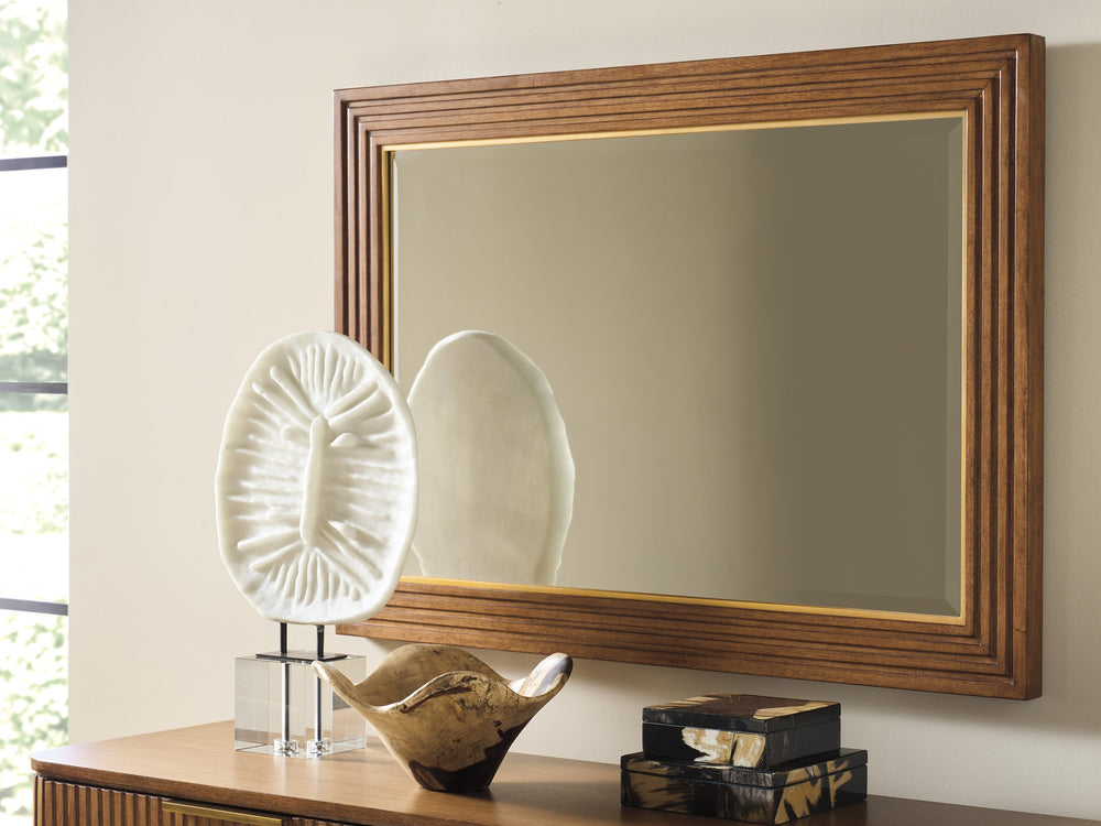 Lexington Cassia Beveled Wall Mirror with Satin Gold Inner Frame for Entryway or Bedroom 420-205