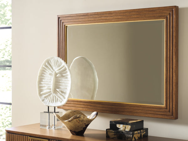 Lexington Cassia Beveled Wall Mirror with Satin Gold Inner Frame for Entryway or Bedroom 420-205