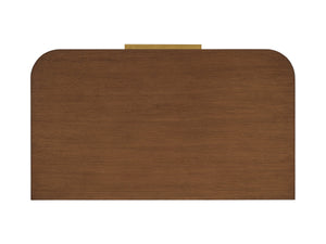 Mission Bay Fluted 3 Drawer Nightstand with Marble Accents and Satin Gold Hardware