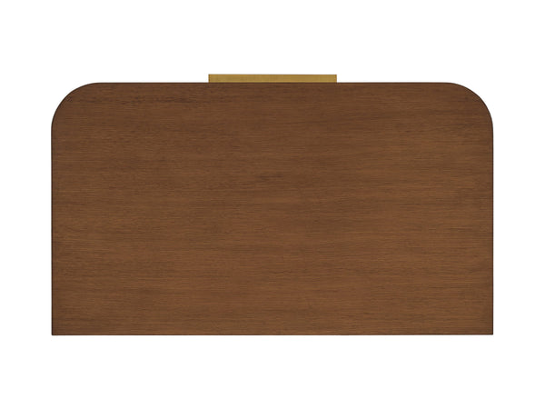 Mission Bay Fluted 3 Drawer Nightstand with Marble Accents and Satin Gold Hardware