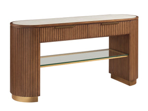 Lexington Dana Point Marble Top Buffet Server with Satin Gold Trim for Dining Rooms 420-869
