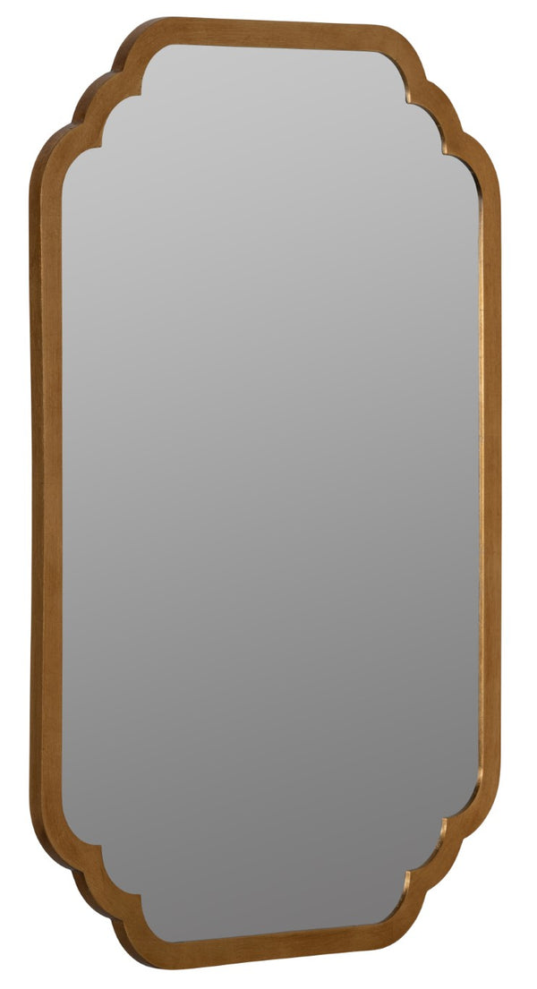 Cooper Classics Carol Rectangular Wall Mirror with Hand-Applied Leaf Frame for Entryways and Mantels Gold 42001