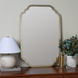 Cooper Classics Carol Rectangular Wall Mirror with Hand-Applied Leaf Frame for Entryways and Mantels Silver 42002