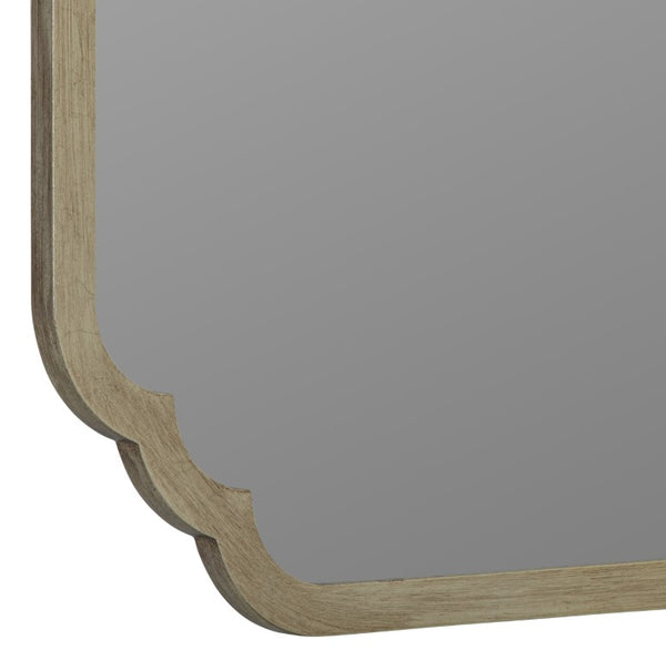Cooper Classics Carol Rectangular Wall Mirror with Hand-Applied Leaf Frame for Entryways and Mantels Silver 42002