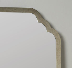 Cooper Classics Carol Rectangular Wall Mirror with Hand-Applied Leaf Frame for Entryways and Mantels Silver 42002
