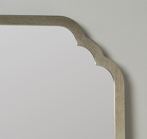 Cooper Classics Carol Rectangular Wall Mirror with Hand-Applied Leaf Frame for Entryways and Mantels Silver 42002