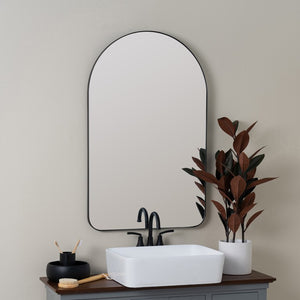 Cooper Classics Gerrard Matte Rectangular Wall Mirror with Slim Metal Frame for Entryway or Bath Black 42003