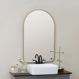 Cooper Classics Gerrard Matte Rectangular Wall Mirror with Slim Metal Frame for Entryway or Bath Gold 42004
