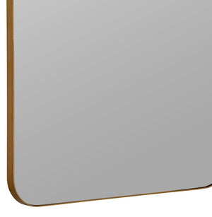 Cooper Classics Gerrard Matte Rectangular Wall Mirror with Slim Metal Frame for Entryway or Bath Gold 42004