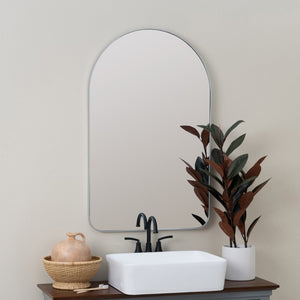 Cooper Classics Gerrard Matte Rectangular Wall Mirror with Slim Metal Frame for Entryway or Bath Silver 42005