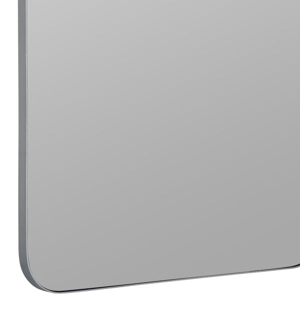 Cooper Classics Gerrard Matte Rectangular Wall Mirror with Slim Metal Frame for Entryway or Bath Silver 42005
