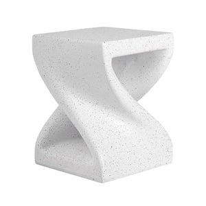 English Elm Outdoor Mgo Side Table Twisted Pedestal Terrazzo Speckled All Weather Patio End N765P382572G