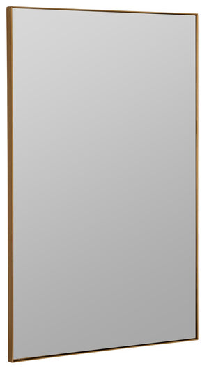 Cooper Classics Chaz Matte Gold Rectangular Wall Mirror Slim Metal Frame for Entryway or Bath 42011