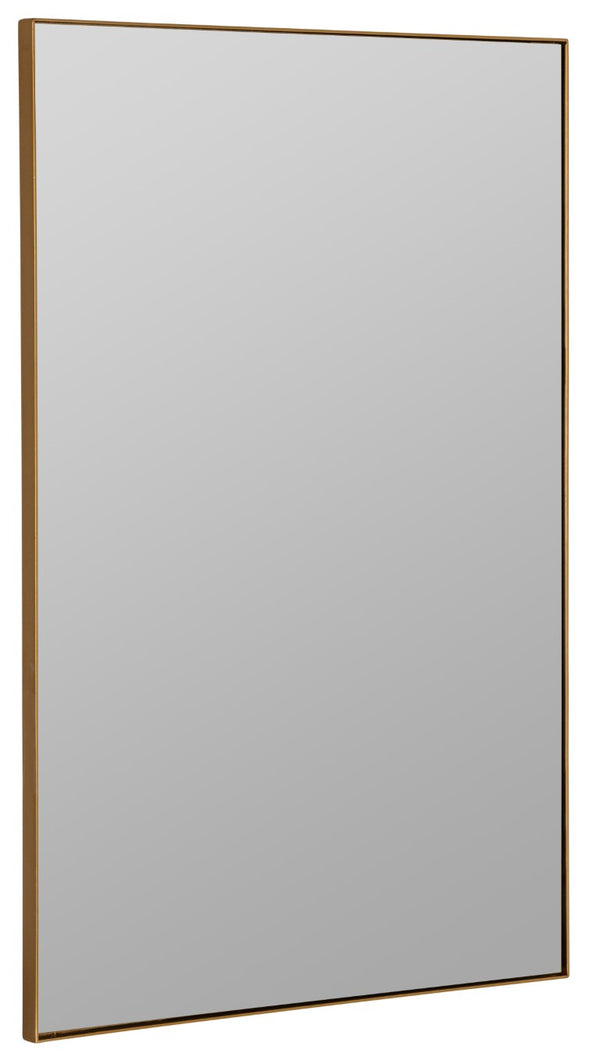 Cooper Classics Chaz Matte Gold Rectangular Wall Mirror Slim Metal Frame for Entryway or Bath 42011