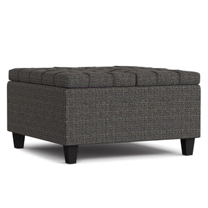 English Elm Harrison Square Lift-top Storage Ottoman in Vegan Leather for Compact Living Rooms B136P254704