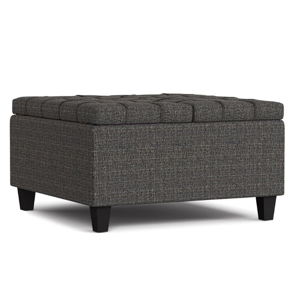 English Elm Harrison Square Lift-top Storage Ottoman in Vegan Leather for Compact Living Rooms B136P254704