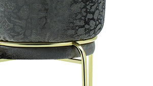 English Elm Onyx Luxe Velvet & Chenille Accent Chair with Gold Metal Frame — Plush Comfort, Durable Chic (96) DARK GREY B009P332651