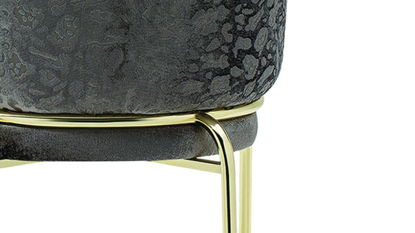 English Elm Onyx Luxe Velvet & Chenille Accent Chair with Gold Metal Frame — Plush Comfort, Durable Chic (96) DARK GREY B009P332651
