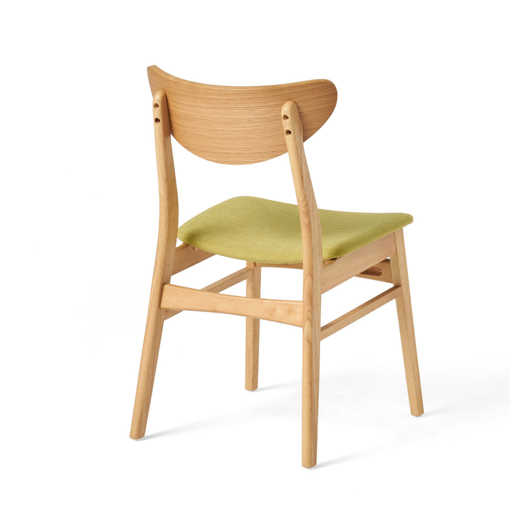 English Elm Christopher Knight Home® - DINING Green Fabric Chair with Wood Finish & No-Stitch Leather Seat — Sleek Modern Comfort Design 59461.00