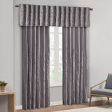 Madison Park Andora Transitional Faux Silk Embroidered Window Valance MP41-4573 Grey