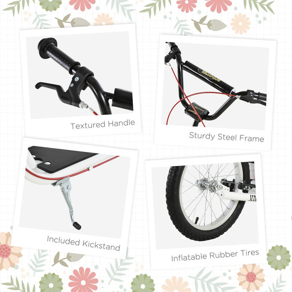 English Elm Aosom Youth Kick Scooter Steel Frame Inflatable Wheels Dual Brakes Adjustable Bar White W2225P217072