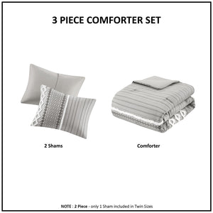 JLA Home INK+IVY - Cotton Mid-Century Geometric Comforter Set with Tufted Chenille Accents, Breathable OEKO-TEX Certified Ivory II10-995