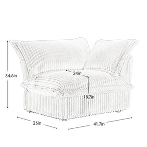 English Elm Koala Corduroy Sectional Sofa with Chaise Deep Seat Washable Cover Casual Living W3041P292345