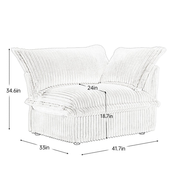 English Elm Koala Corduroy Sectional Sofa with Chaise Deep Seat Washable Cover Casual Living W3041P292345