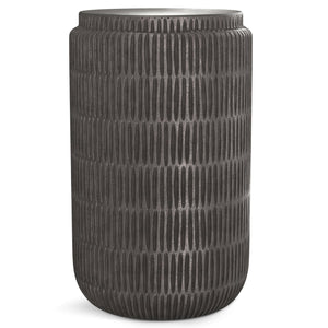 English Elm Juno Cast Aluminum Side Table in Graphite Finish — Handcrafted Textured Round End Table, 18" x 24" B136P239040