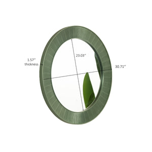 English Elm 31'' Cyclis Mirror with Thick PU Frame, Backlit LED Strip, Touch Dimmer, Three Color Temps, Luxurious Wall Accent Green,Silver W2615P346495