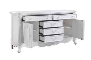 English Elm Latisha Elegant Finish Dresser with Spacious Drawers and Versatile Shelf for Organized Bedrooms White 72.5 L x 24 W x 41.56 H B2726P247632
