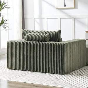 English Elm 75-Inch Corduroy Sponge Lounge Chair With Footrest – No Assembly, Plush Sleeper For Living Rooms & Bedrooms W834P206095
