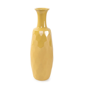 Howard Elliott Golden Bee Ceramic Vase – Honeycomb Textured Design For Vibrant Home Decor And Unique Style Yellow Ceramic 42069-howard-elliott