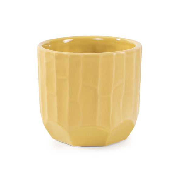Howard Elliott Golden Bee Ceramic Cache Pot - Honeycomb Design, Glossy & Matte Finish For Vibrant Home Decor Yellow Ceramic 42070-howard-elliott