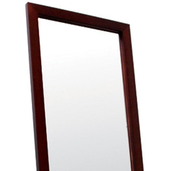 Homeroots Brown Rectangle Cheval Standing Mirror  Wood 420747