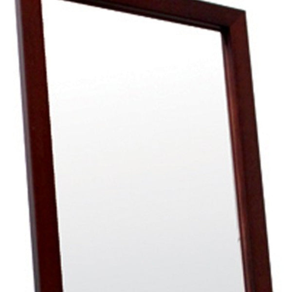 Homeroots Brown Rectangle Cheval Standing Mirror  Wood 420747