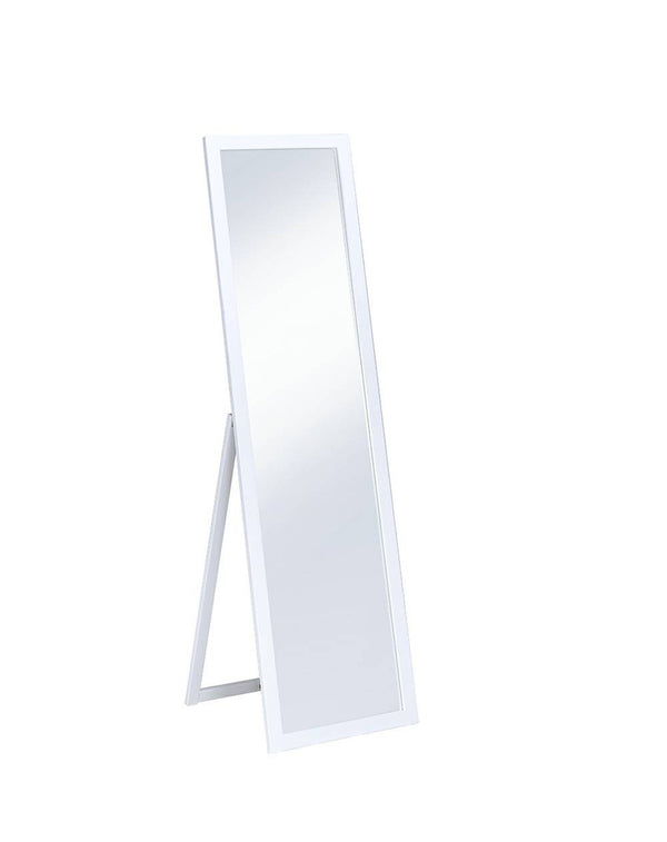 Homeroots Crisp White Full Length Standing Mirror  Glass,Eucalyptus Wood,Veneer 420748