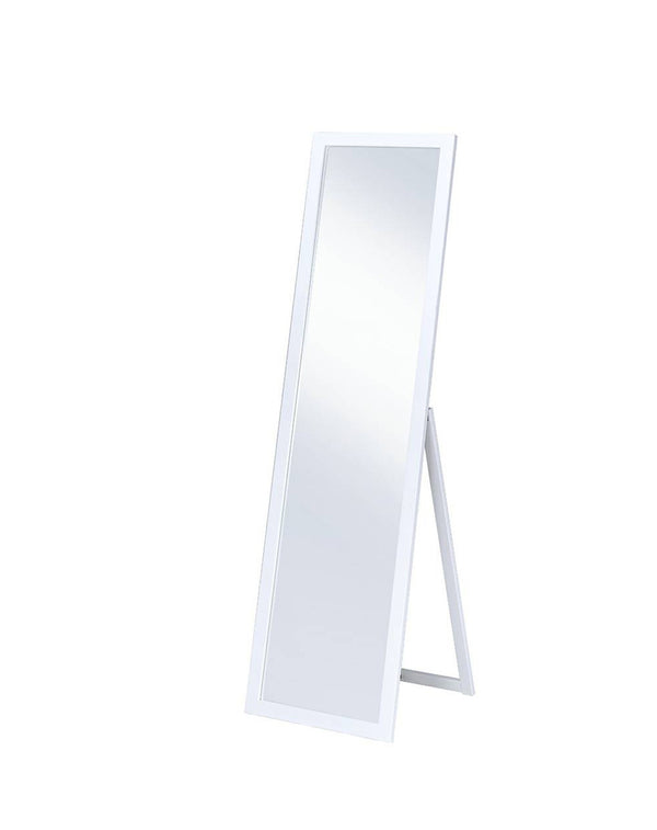 Homeroots Crisp White Full Length Standing Mirror  Glass,Eucalyptus Wood,Veneer 420748