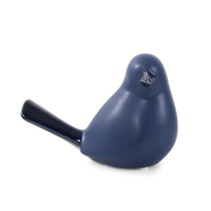 Howard Elliott Delft Blue Bird Sculpture - Matte Finish Elegance With Glossy Tail For Unique Home Decor Flair Blue Ceramic 42079-howard-elliott