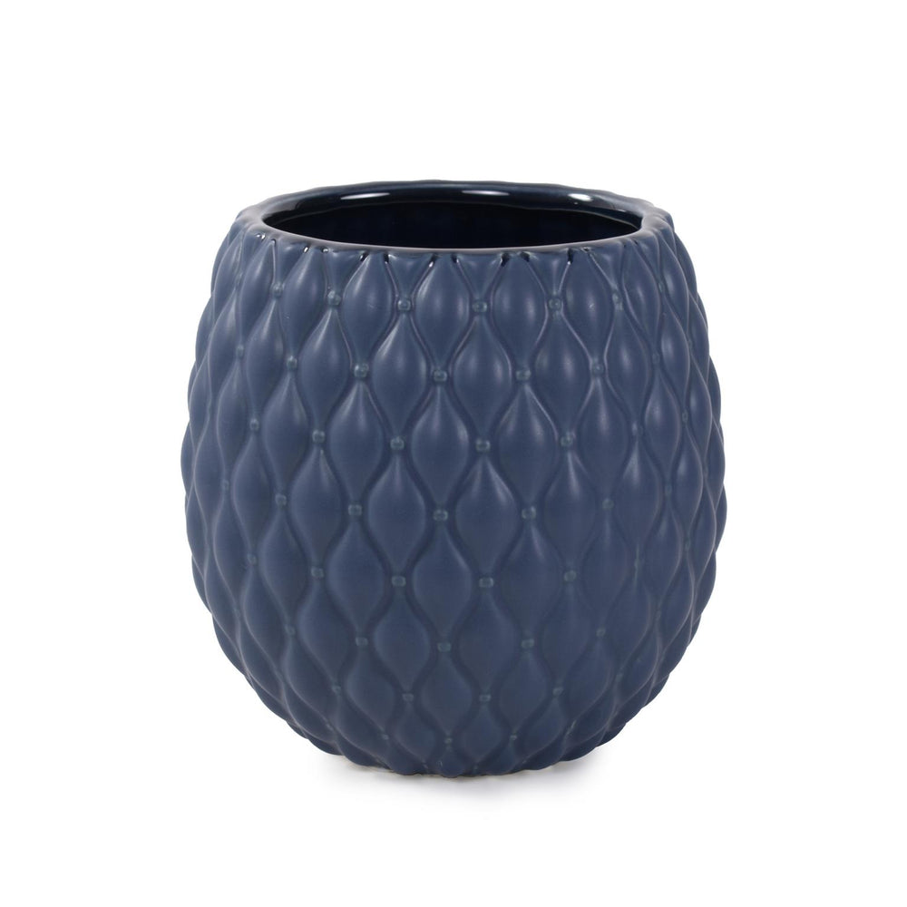 Howard Elliott Delft Blue Compote - Small Textured Planter For Stylish Home Decor And Unique Plant Display Blue Ceramic 42083-howard-elliott